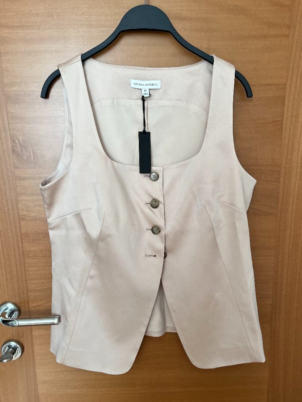 Banana Republic Satin Square-Neck Long Vest Sz. 12 NWT - Picture 6 of 8